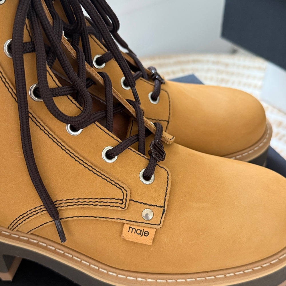 NEW $490 MAJE LEATHER BOOTS - Picture 5 of 7